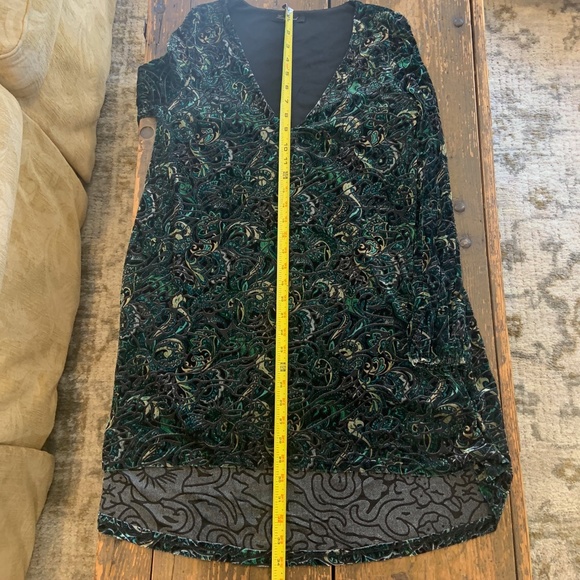 Green Velvet Long Sleeve Mini Dress - Picture 5 of 8